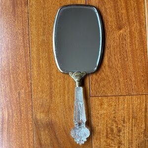 Vintage Handheld Mirror with Crystal Handle 12” x 4.5”